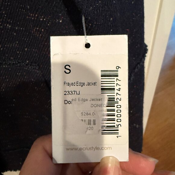 NWT Ecru Frayed Edge Jacket - Picture 3 of 3